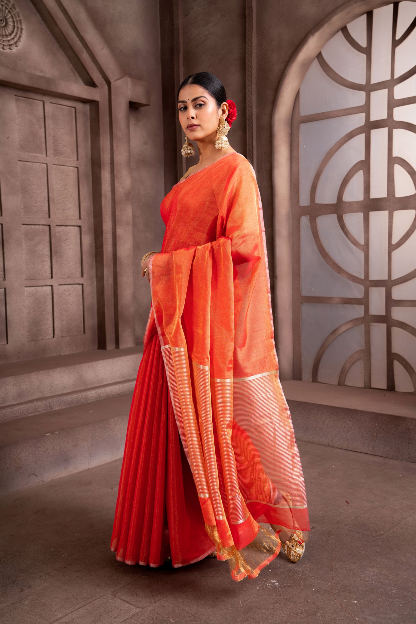 Chanderi sarees - Buy Candreri Silk Sarees Online | Pure Chanderi Silk  Sarees Collection - Samyakk | Samyakk